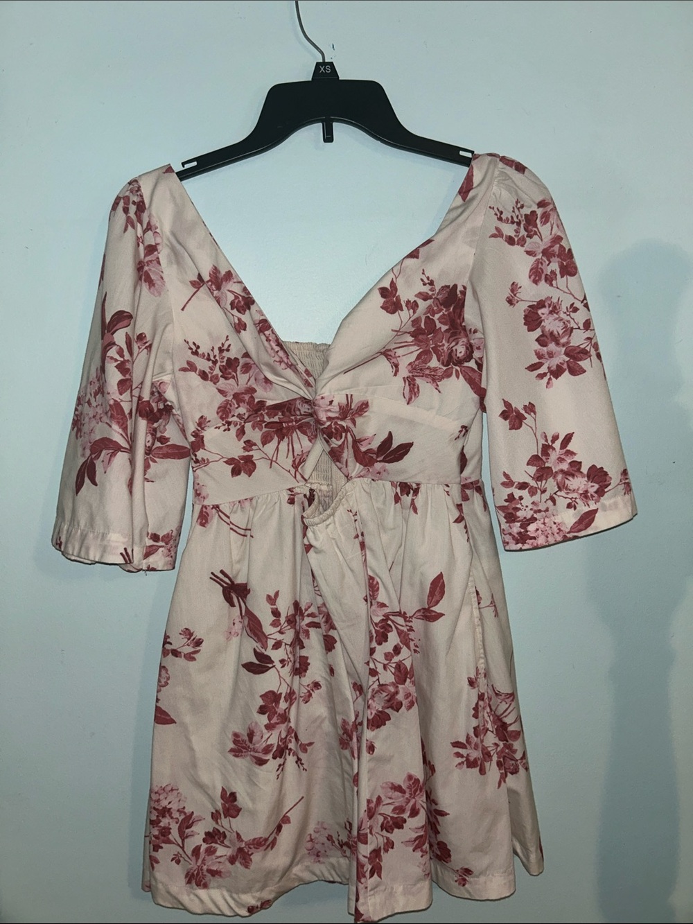 Floral Mini Dress in Blush Rose